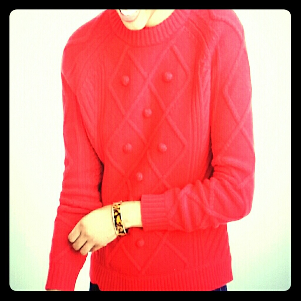 J. Crew Red Wool Sweater